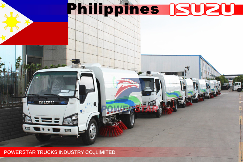 الفلبين 6 وحدات 5cbm ايسوزو تنظيف الطريق شاحنة كاسحة