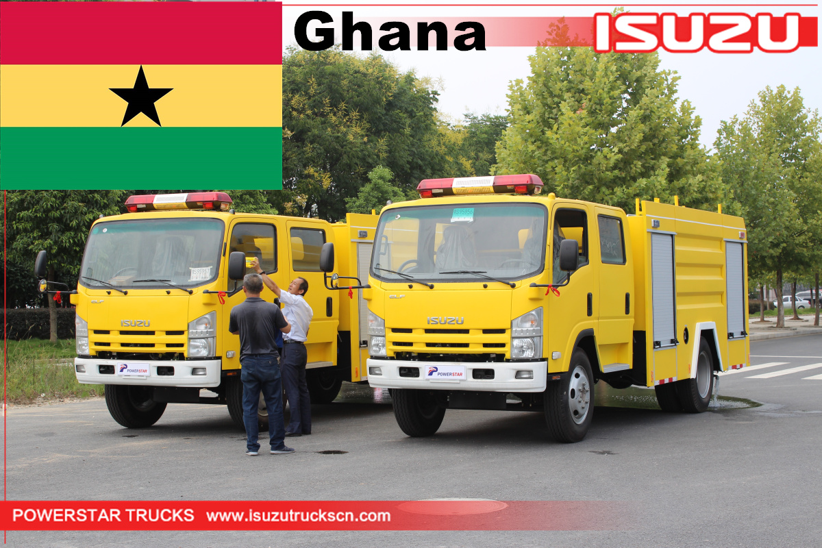 غانا - 2 وحدة ايسوزو شاحنة مكافحة الحرائق المياه