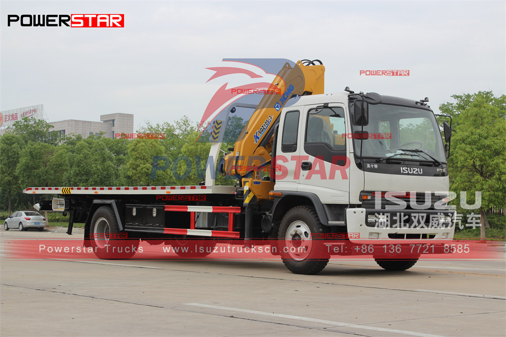 ISUZU FTR FRR 8 طن شاحنة هادم مع تصدير XCMG كرين اليدوي إلى إثيوبيا
