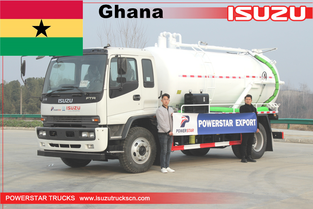 غانا - ايسوزو FTR شاحنة مضخة مياه الصرف الصحي فراغ
