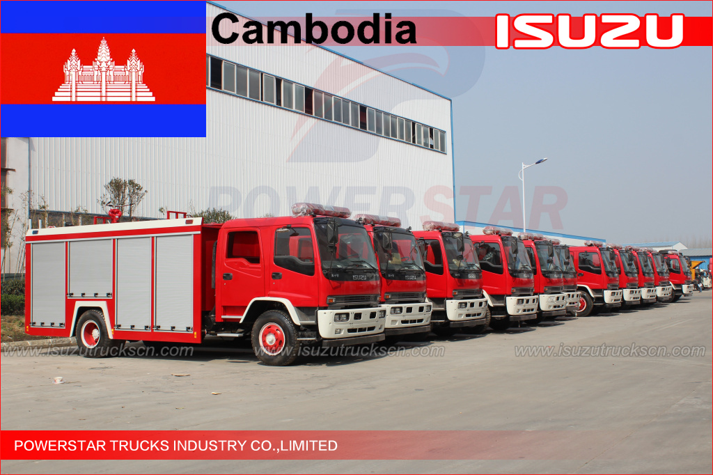 120 وحدة ftr حريق شاحنة لنقل المياه لكمبوديا
