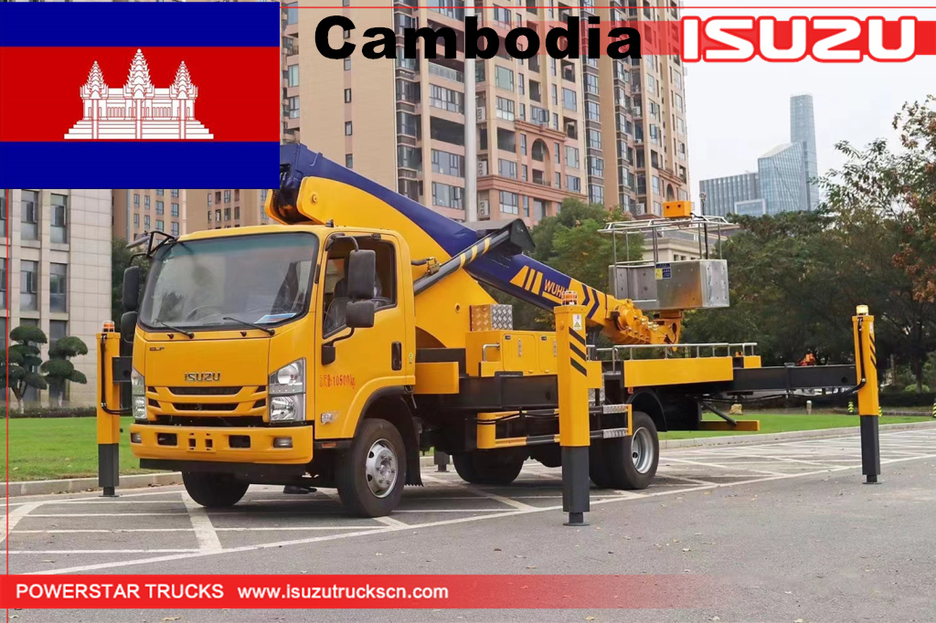 كمبوديا - ISUZU Bucket Aerial lift truck
