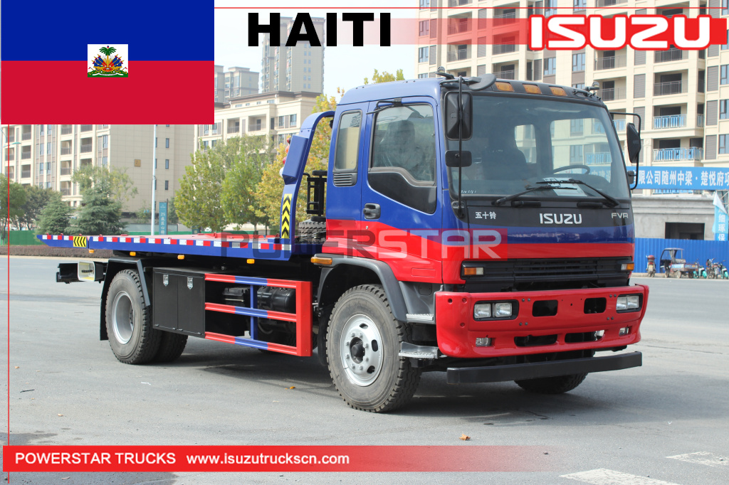 هايتي - 1 وحدة ISUZU FVR مسطحة شاحنة جر هادم الطريق
