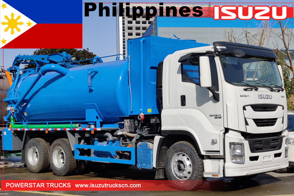 الفلبين - 1 وحدة ايسوزو جيجا شاحنة تنظيف المجاري المختلطة
