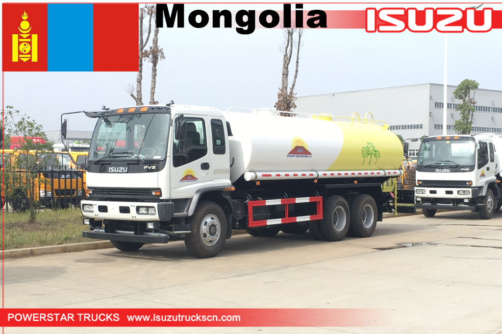 mongolia- 2units isuzu شاحنة صهريج مياه