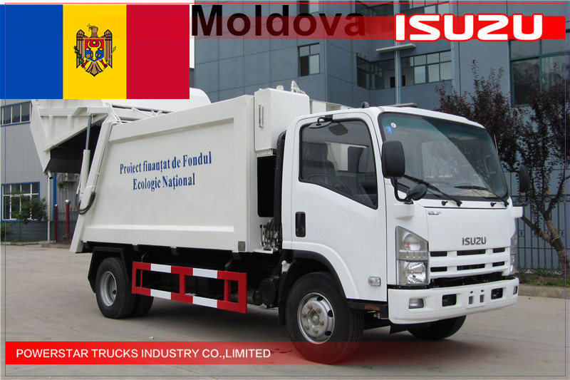 مولدوفا النظام 8tons شاحنة ايسوزو القمامة الضاغطة