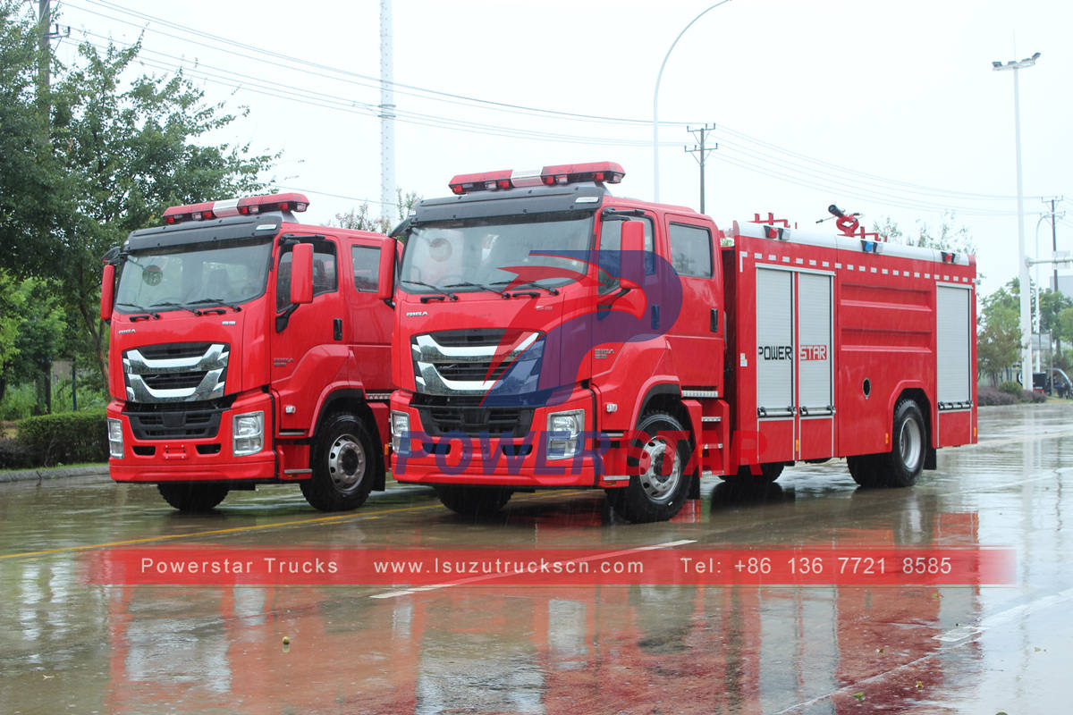 تصدير شاحنات إطفاء ايسوزو جيجا 6 عجلات إلى الفلبين
