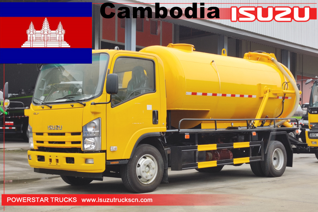 كمبوديا - 1 وحدة شاحنة صهريج فراغ ايسوزو قزم
